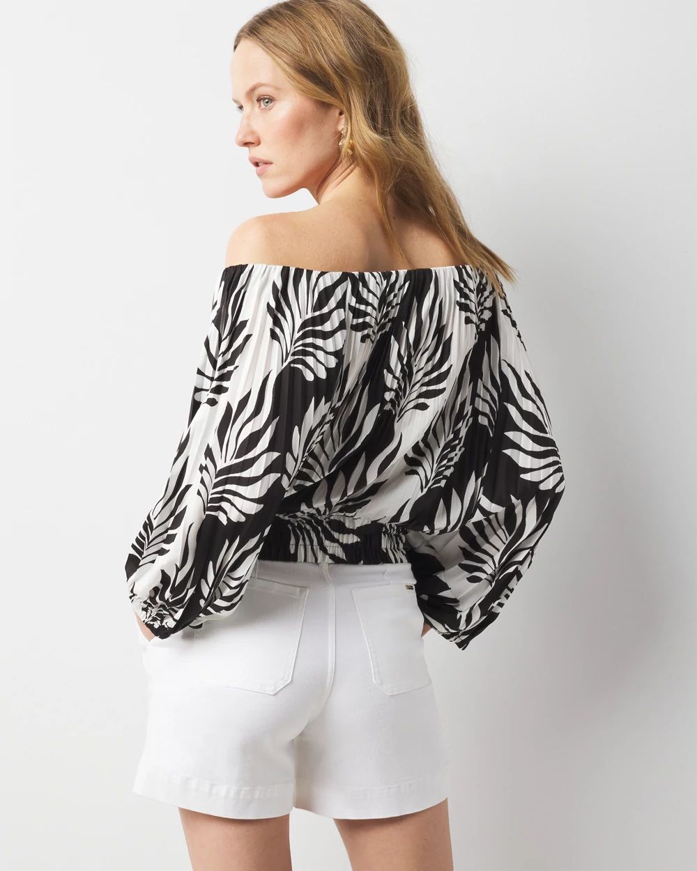 Petite Off-the-Shoulder Kimono Sleeve Blouse | White House Black